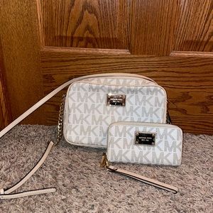 Michael Kors crossbody and wallet set